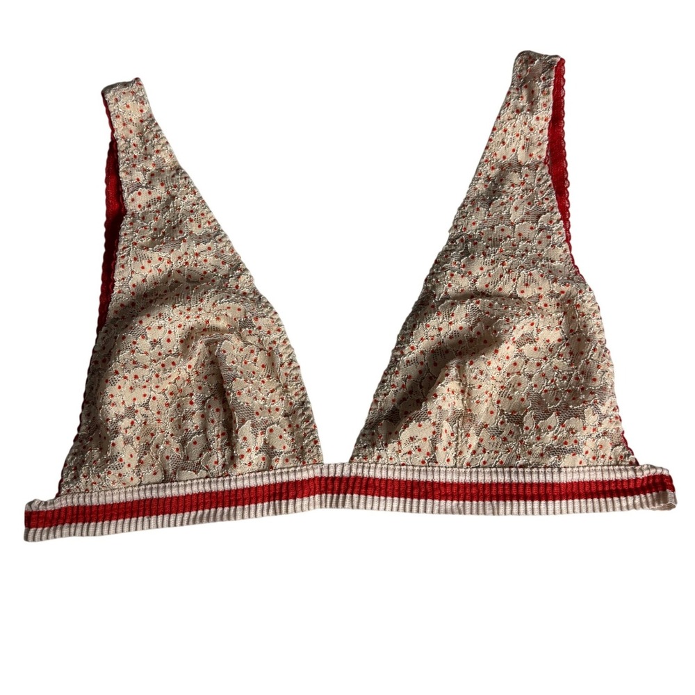 Free People Intimately Livvy Lace Polka Dot Bralette Blossom Combo Womens Large